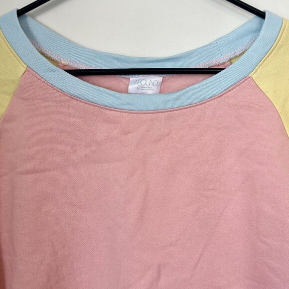 NWT Abound by Nordstrom Colorblock Retro Cropped Short Sleeve Sweater - 2X - Picture 2 of 5